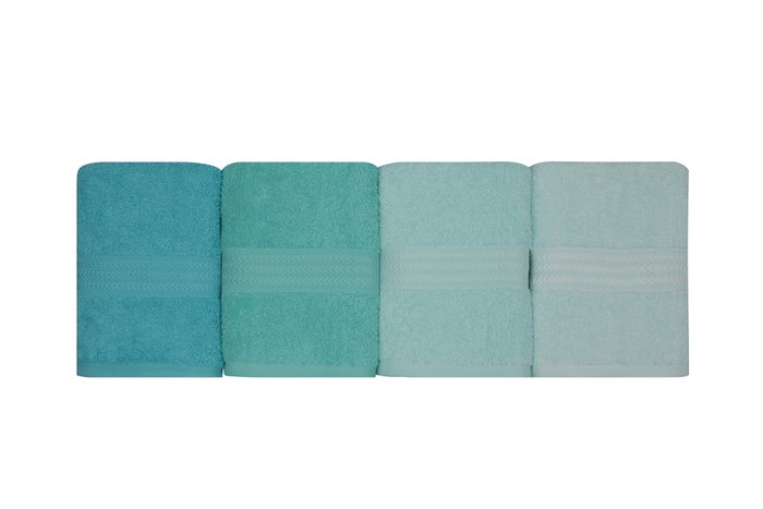 Aucune Juego de 4 toallas de mano - 50 x 90 cm - Verde marino Aucune Juego de 4 toallas de mano - 50 x 90 cm - Verde marino